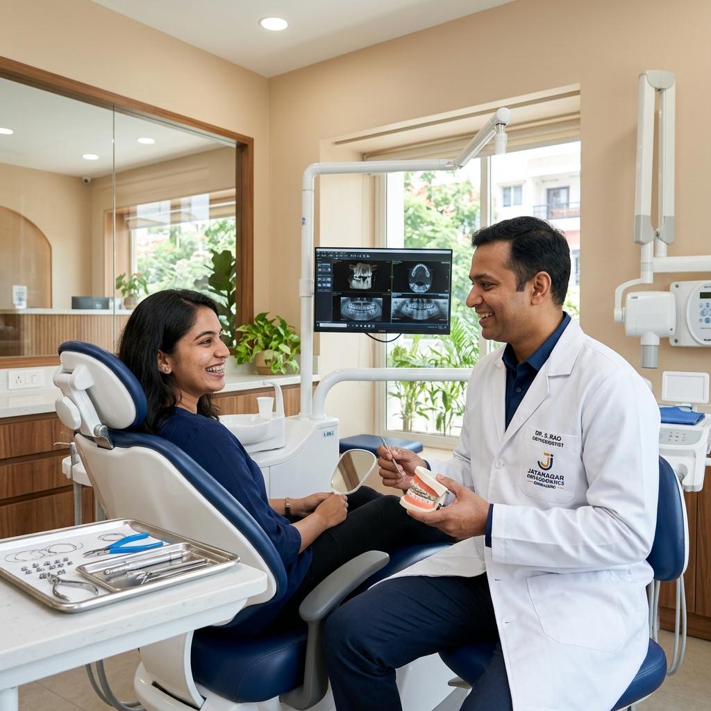 Orthodontist consulting patient about braces treatment in Jayanagar Bengaluru