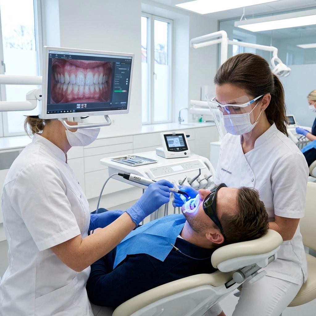 Laser teeth whitening treatment in modern Jayanagar dental clinic